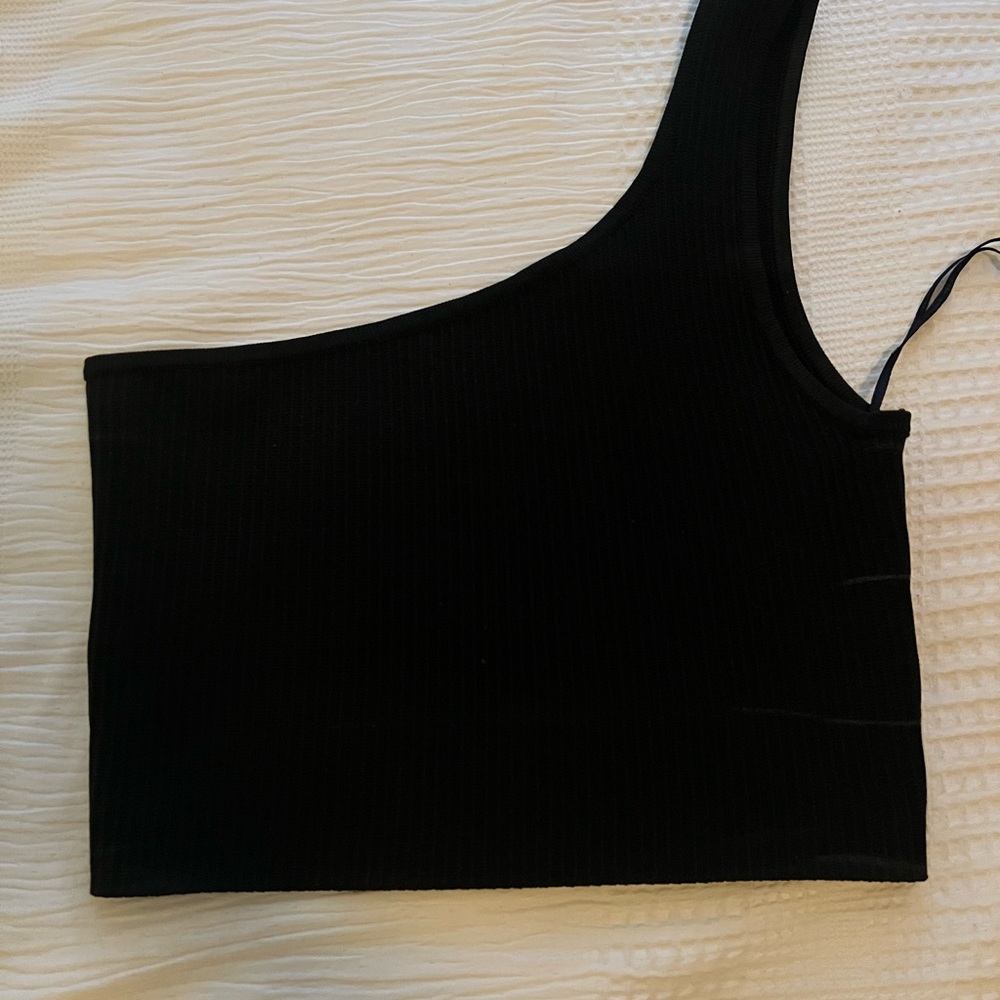 Mittoshop Black Asymmetrical Tank Top